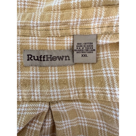 Ruff Hewn Mens Shirt Button Up Long Sleeve Collared 100%‎ Cotton Yellow XXL - Picture 3 of 3